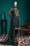 Tradition (SC-20D-DarkGreen) Embroidered & Printed Un-Stitched Cambric Dress With Embroidered Chiffon Dupatta