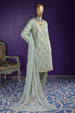 Turtle Square (SC-53C-LightGreen) Embroidered & Printed Un-Stitched Cambric Dress With Embroidered Chiffon Dupatta