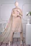 Wheat (SC-25B-Skin) Embroidered Un-Stitched Cambric Dress With Embroidered Chiffon Dupatta