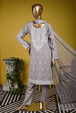 White House (SC-132A-Purple) Embroidered & Printed Un-Stitched Cambric Dress With Embroidered Chiffon Dupatta
