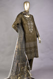 (ZLC-4A) 3 Pc Semi Stitched Chikankari Embroidered Stone Work Lawn Dress with Digital Printed Dupatta
