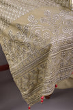 (ZLC-4B) 3 Pc Semi Stitched Chikankari Embroidered Stone Work Lawn Dress with Digital Printed Dupatta