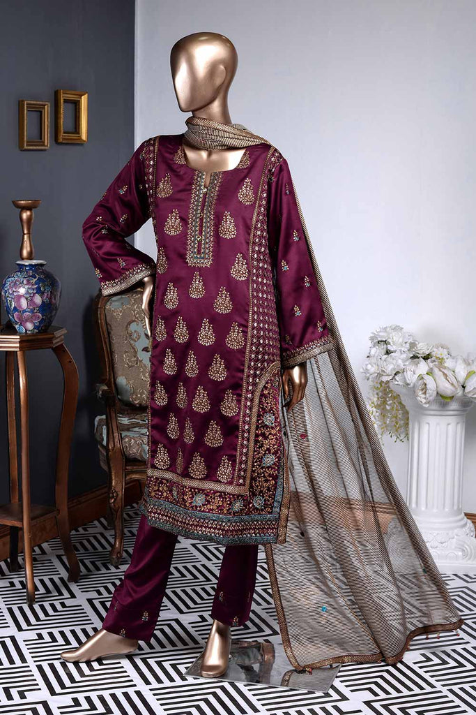 Soft Touch (ZS-05) | 3 Pcs Un-stitched Embroidered Silk Dress with Embroidered Mysoori Dupatta