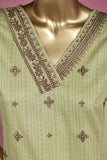 Zeenat (SC-142A-Khaki) Embroidered & Printed Un-Stitched Cotton Dress With Embroidered Lawn Dupatta