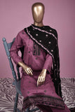 Zeenat (SC-142B-Magenta) Embroidered & Printed Un-Stitched Cotton Dress With Embroidered Lawn Dupatta