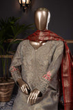 Divine Gloria (AF-4B) 3 Pc Unstitched Mysoori Jacquard Embroidered Dress with Handicraft Cut-Dana work