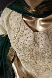Majestic East (AF-5D) 3 Pc Unstitched Mysoori Bunki Jacquard Embroidered Dress with Handicraft Cut-Dana work