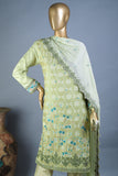 Arri Jaal (SC-24E-Green) Embroidered Un-Stitched Cambric Dress With Embroidered Chiffon Dupatta