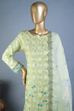Arri Jaal (SC-24E-Green) Embroidered Un-Stitched Cambric Dress With Embroidered Chiffon Dupatta