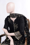 Pure Charisma (CC-1B) 3 Pc Black Unstitched Printed Cambric Dress