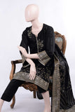 Pure Charisma (CC-1B) 3 Pc Black Unstitched Printed Cambric Dress