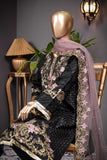 Thunderstorm (BZ-3D) | Embroidered Un-Stitched Cambric Dress With Net Embroidered Dupatta