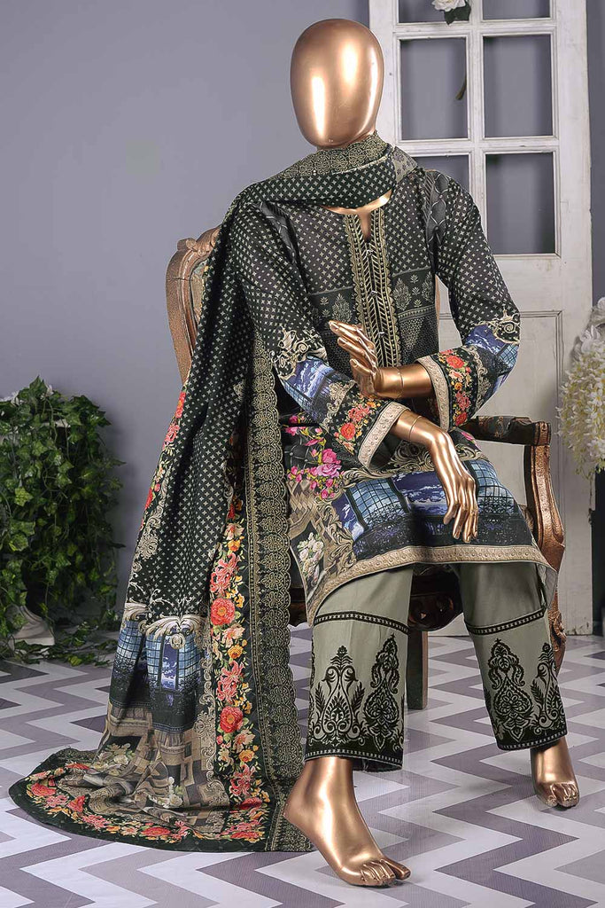 Beautiful Ashes (F2-02) | Un-stitched Digital Printed & Embroidered Cambric Suit