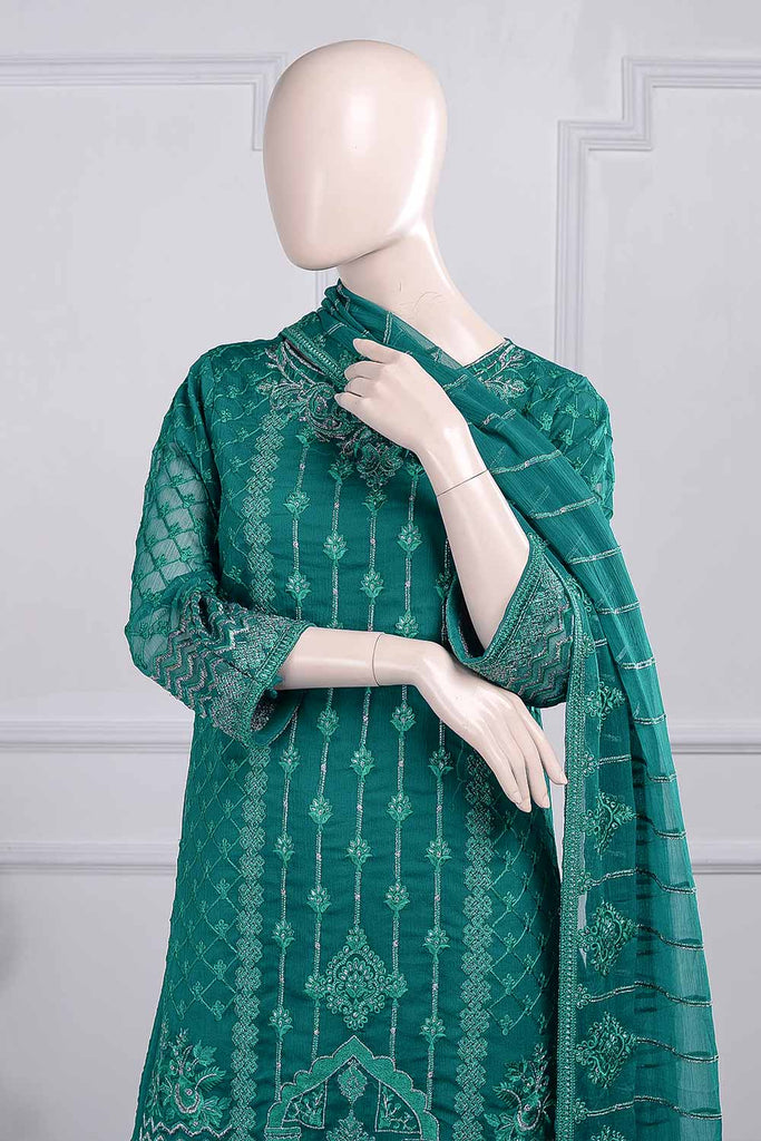 Daedalian (G5-1A) | Embroidered Un-stitched Chiffon Dress with Embroidered Chiffon Dupatta