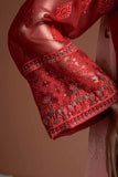 Ruby (G7-1A) Embroidered Red Chiffon Dress with Embroidered Chiffon Dupatta