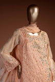 Sparkling Stone (G7-5B) Embroidered Peach Chiffon Dress with Embroidered Chiffon Dupatta