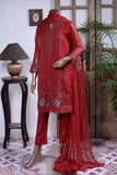 Raspberry (GF-1B) | Embroidered Un-stitched Chiffon Dress with Embroidered Chiffon Dupatta