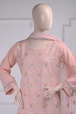 Ice Beauty (SC-26B-Pink) Embroidered Un-Stitched Cambric Dress With Embroidered Chiffon Dupatta