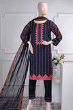 Tradition (SC-20B-Blue) Embroidered Un-Stitched Cambric Dress with Embroidered Chiffon Dupatta