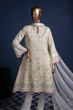 Arri Jaal (SC-24SB-Cream) Stitched Embroidered Cambric Dress With Embroidered Chiffon Dupatta