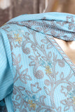 Icebeauty (SC-26C-Sky Blue) Embroidered Un-Stitched Cambric Dress With Embroidered Chiffon Dupatta