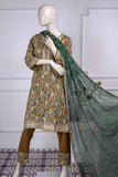 Sona Chandi (SC-2F-Brown) 3 Pcs Jacquard Embroidered Un-Stitched Cambric Dress With Chiffon Dupatta