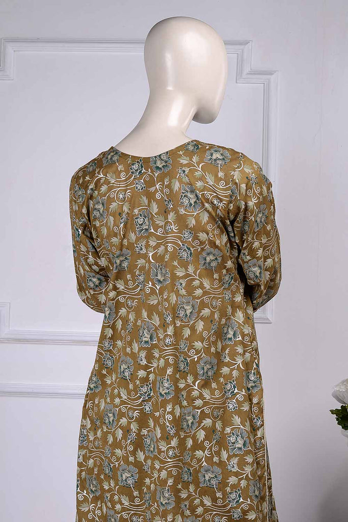 Sona Chandi (SC-2F-Brown) 3 Pcs Jacquard Embroidered Un-Stitched Cambric Dress With Chiffon Dupatta