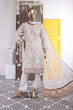 Eyebrow (SC-30A-White) Embroidered Cambric Dress with Embroidered Chiffon Dupatta