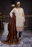 Sequins Daaman (SC-69A-Skin) Embroidered Cambric Dress with Jacquard Dupatta