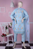 Diamond Gallery (SC-8A-Sky Blue) | Embroidered Un-stitched Cambric Dress with Chiffon Dupatta