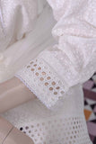 Dandelion (HJC-02) | Schiffli Un-stitched Cambric Dress with Chiffon Chikan Cutwork Dupatta
